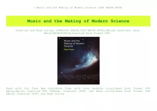 ^READ) Music and the Making of Modern Science [PDF EBOOK EPUB]