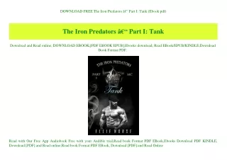 DOWNLOAD FREE The Iron Predators Ã¢Â€Â“ Part I Tank (Ebook pdf)