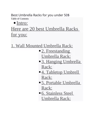 Best Umbrella Racks For You Under 50$