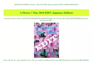 DOWNLOAD EBOOK A Flower  May 2016 EDIT (Japanese Edition) #P.D.F. FREE DOWNLOAD^
