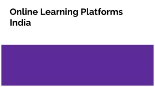 Online Learning Platforms India