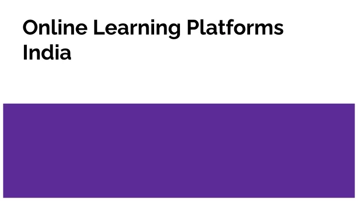 online learning platforms india