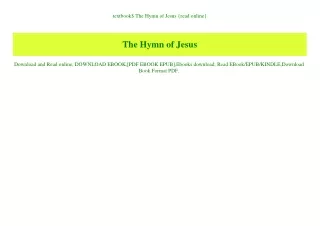 textbook the hymn of jesus read online