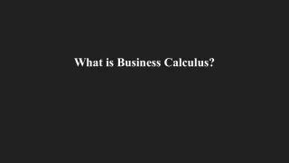 what is business calculus