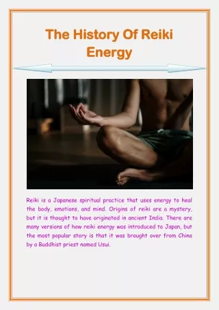The History Of Reiki Energy