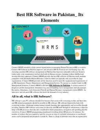 best hr software in pakistan its elements
