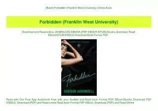 [Best!] Forbidden (Franklin West University) Online Book