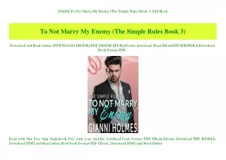 [Pdf]$$ To Not Marry My Enemy (The Simple Rules Book 3) Full Book