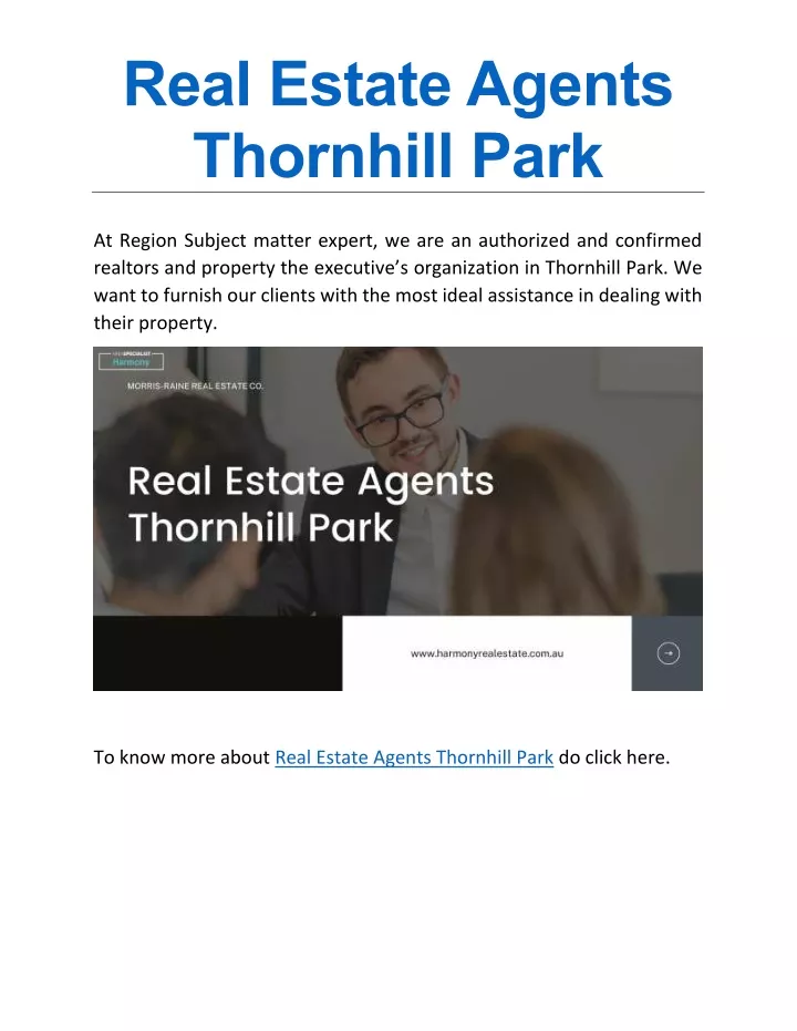 real estate agents thornhill park