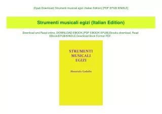 (Epub Download) Strumenti musicali egizi (Italian Edition) [PDF EPUB KINDLE]