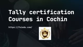 Tally certification Courses in Cochin