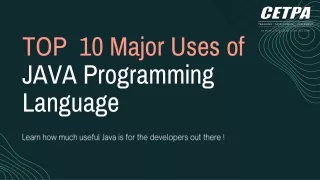 Top 10 Major Uses Of Java Programming Languages