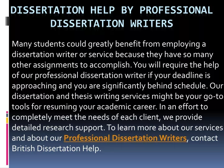 dissertation help by professional dissertation writers