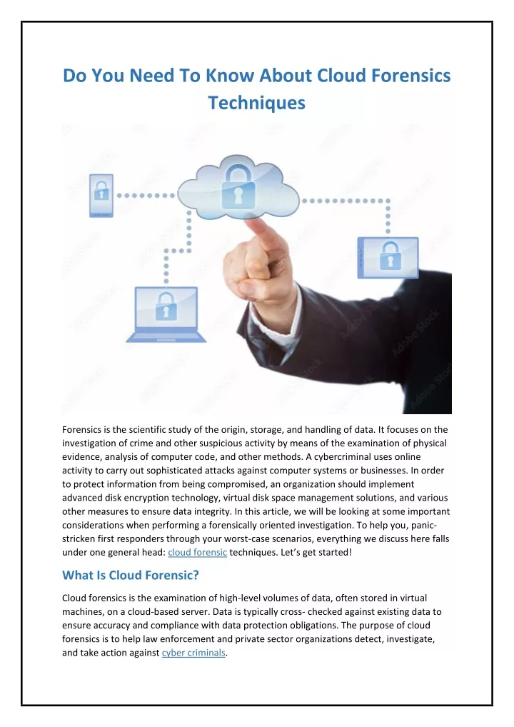do you need to know about cloud forensics
