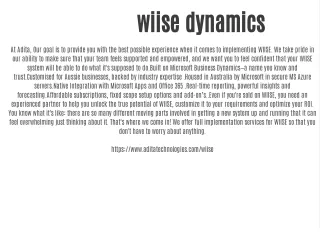 wiise dynamics