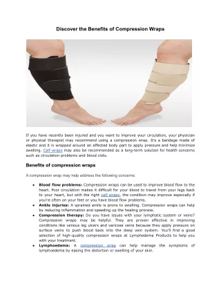 Discover The Benefits of Compression Wraps - Lymphedema products