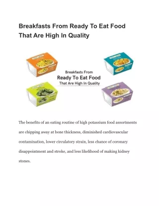 breakfasts from ready to eat food that are high