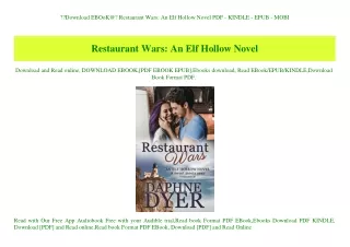 Download EBOoK@ Restaurant Wars An Elf Hollow Novel PDF - KINDLE - EPUB - MOBI