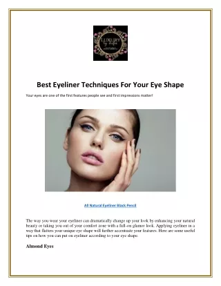 Best Eyeliner Techniques For Your Eye Shape