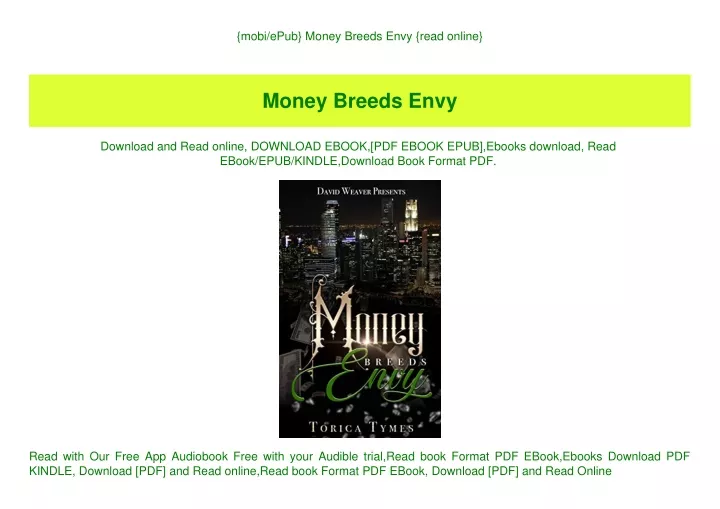 mobi epub money breeds envy read online