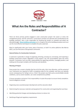 what are the roles and responsibilities