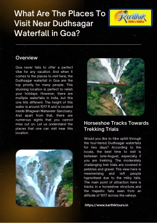 Get The Best Dudhsagar Waterfall Goa Tour Package