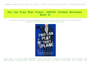 DOWNLOAD FREE Two Can Play That Plane JUSTIN (Cocker Brothers Book 5) [EBOOK EPUB KIDLE]