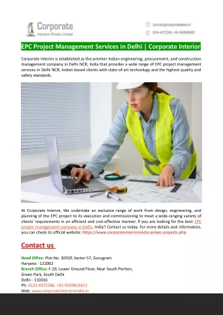 epc project management services in delhi