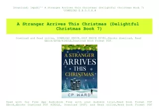[Download] [epub]^^ A Stranger Arrives This Christmas (Delightful Christmas Book 7) ^DOWNLOAD E.B.O.O.K.#