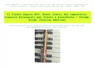 Free [epub]$$ Il flauto magico BIS Brani tratti dal repertorio classico Arrangiati per flauto e pianoforte - Volume Prim
