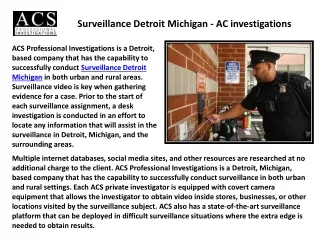 Background Check Investigations Detroit - Private Investigator Michigan