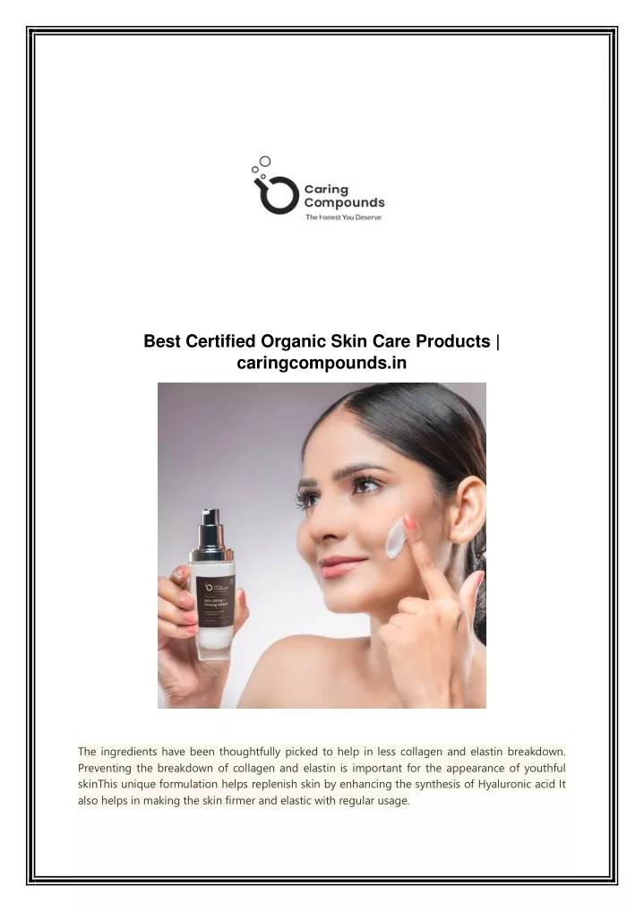 best certified organic skin care products