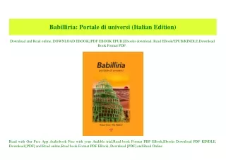 PDF) Babilliria Portale di universi (Italian Edition) [EBOOK PDF]