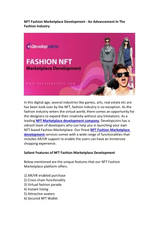 nft fashion marketplace development