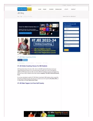 Best IIT JEE Coaching Online