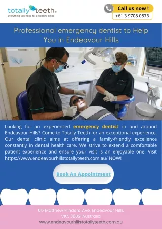 Professional emergency dentist to Help You in Endeavour Hills