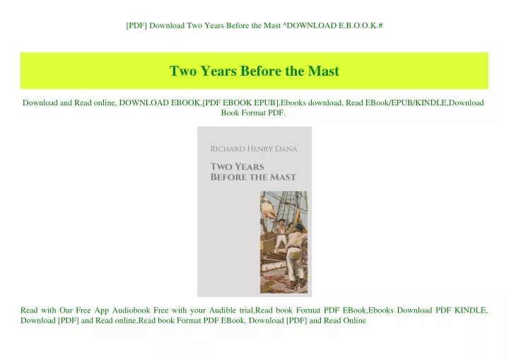 pdf download two years before the mast download
