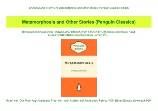 [DOWNLOAD IN @PDF] Metamorphosis and Other Stories (Penguin Classics) EBook