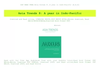 PDF READ FREE Asia Trends 8 A year in Indo-Pacific [R.A.R]