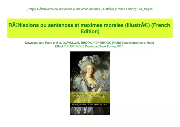 pdf r flexions ou sentences et maximes morales