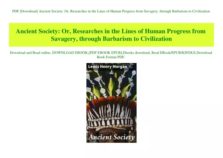 pdf download ancient society or researches