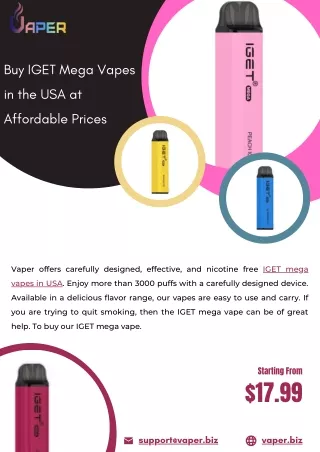 Buy IGET Mega Vapes in the USA at Affordable Prices