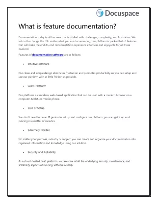 What is feature documentation