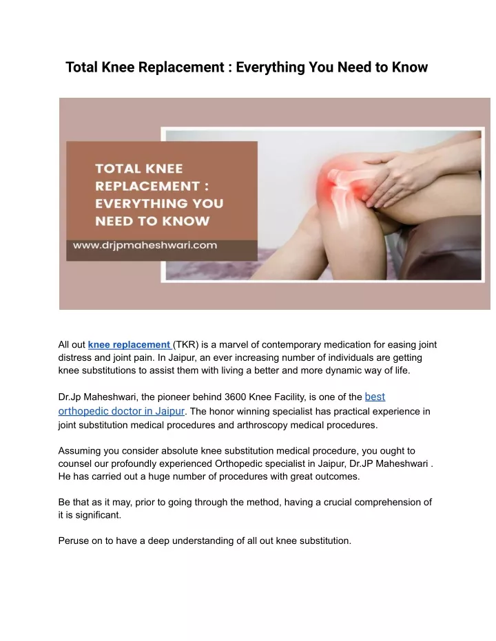 total knee replacement everything you need to know