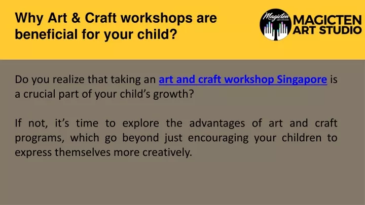 why art craft workshops are beneficial for your child