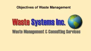 Objectives of Waste Management