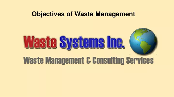 objectives of waste management