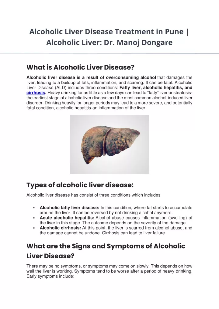 alcoholic liver disease treatment in pune