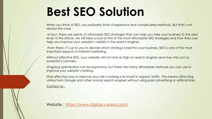 best seo solution