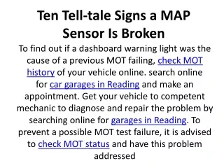 ten tell tale signs a map sensor is broken